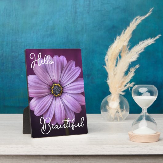 Hallo Schöne Lila Blume Fotoplatte (Seite)
