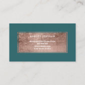 Hallo schöne Lippen Rose Gold Chic Skript aquamari Visitenkarte (Rückseite)