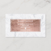 Hallo schöne Lippen Rose Goldfolie-Marbor Visitenkarte (Rückseite)