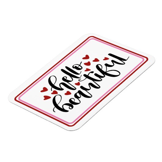 Hallo Schöne moderne Herzen Magnet (Linke Seite)