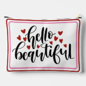 Hallo Schöne moderne Herzen Print Cut Nähtasche Zubehörtasche (Rückseite)