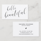 Hallo Schöne moderne Schwarz-Weiß-Typografie Visitenkarte (Vorne/Hinten)