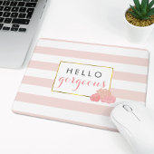 Hallo Schöne Mousepad Rosa Streifen und Blush Peon