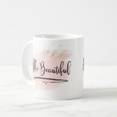 Hallo schöne rosa Watercolor-Tasse Kaffeetasse (Vorderseite Links)