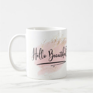 Hallo schöne rosa Watercolor-Tasse Kaffeetasse