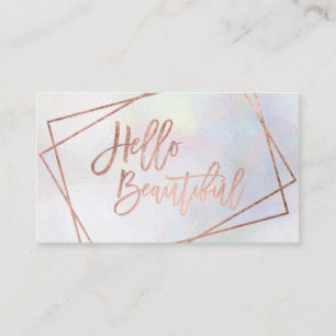Hallo schöne Rose Gold Drehbuch geometrische Perl Visitenkarte