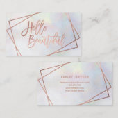 Hallo schöne Rose Gold Drehbuch geometrische Perle Visitenkarte (Vorne/Hinten)