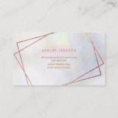 Hallo schöne Rose Gold Drehbuch geometrische Perle Visitenkarte (Rückseite)