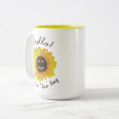 Hallo ! Schöne Tage Zweifarbige Tasse (Vorderseite Links)