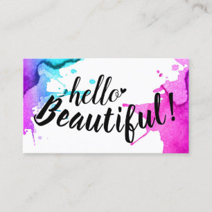 Hallo schöne Typografie-elegantes Aquarell Visitenkarte