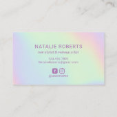 Hallo Schöne Typografie Pastel Holographic Visitenkarte (Rückseite)
