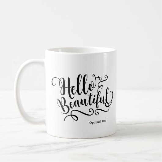 HALLO SCHÖNE Typografie Personalisiert Benutzerdef Kaffeetasse (Links)