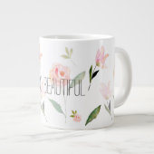 Hallo Schöne Wasserfarbe Floral Jumbo-Tasse (Vorderseite Rechts)