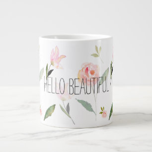 Hallo Schöne Wasserfarbe Floral Jumbo-Tasse