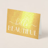 Hallo Schöner Chic Moderne Typografie Faltschachte Folienkarte (Vorderseite)