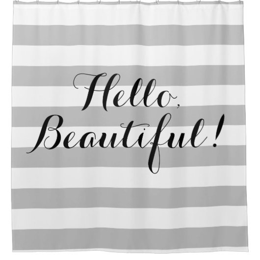 Hallo, schöner gestreifter Duschvorhang (Vorderseite)