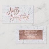 Hallo schöner Imitat-Rosengoldchic-Skriptmarmor Visitenkarte (Vorne/Hinten)