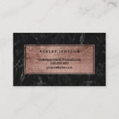 Hallo schöner Imitat-Rosengoldskriptschwarzmarmor Visitenkarte (Rückseite)
