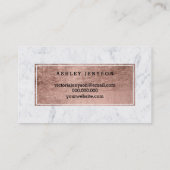Hallo schöner Imitat-Rosengoldtypographiemarmor 2 Visitenkarte (Rückseite)