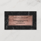 Hallo schöner LippenRosengoldskriptschwarzmarmor Visitenkarte (Rückseite)