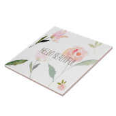 Hallo schönes Aquarell mit Blumen Fliese (Seite)