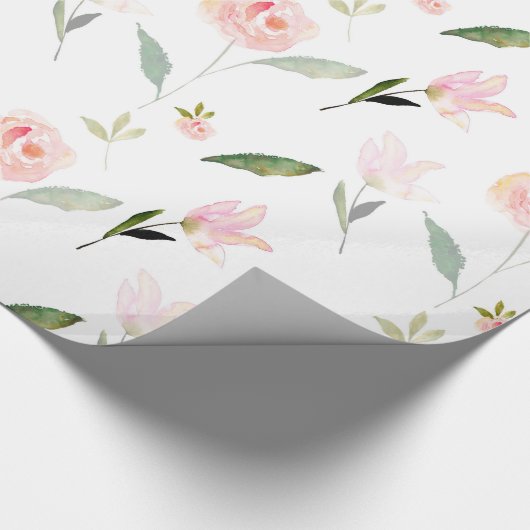 Hallo schönes Aquarell mit Blumen Geschenkpapier (Ecke)