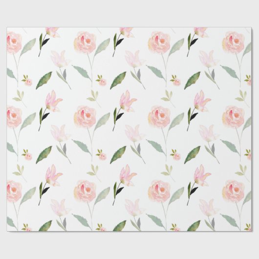 Hallo schönes Aquarell mit Blumen Geschenkpapier (Flach)