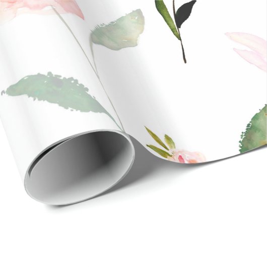 Hallo schönes Aquarell mit Blumen Geschenkpapier (Rolleneckpunkt)