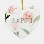 Hallo schönes Aquarell mit Blumen Keramikornament (Vorne)