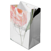 Hallo schönes Aquarell mit Blumen Mittlere Geschenktüte (Vorderseite Schrägansicht)