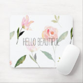 Hallo schönes Aquarell mit Blumen Mousepad (Mit Mouse)