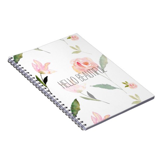Hallo schönes Aquarell mit Blumen Notizblock (Rechte Seite)