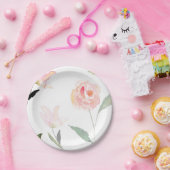 Hallo schönes Aquarell mit Blumen Pappteller (Party)