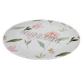 Hallo schönes Aquarell mit Blumen Schneidebrett (Ecke)