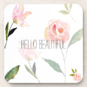 Hallo schönes Aquarell mit Blumen Untersetzer (Vorderseite)