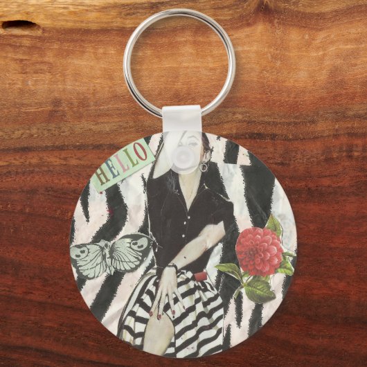 Hallo Schönes B&W! Schlüsselanhänger (Vorderseite)