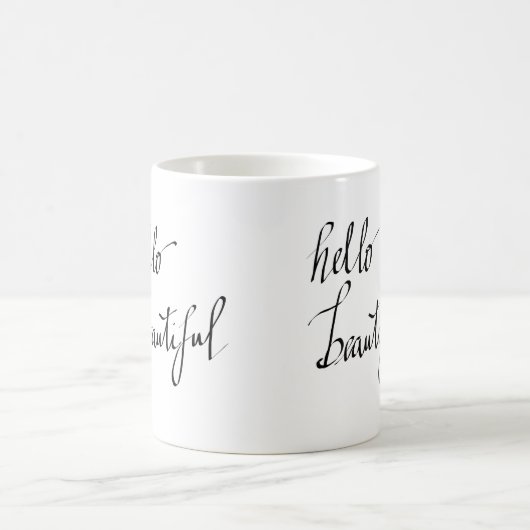 Hallo schönes einfaches Typografie-Skript Kaffeetasse (Mittel)