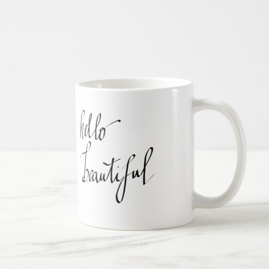 Hallo schönes einfaches Typografie-Skript Kaffeetasse (Rechts)
