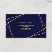 Hallo schönes Goldskript-Marineblau-Aquarell Visitenkarte (Rückseite)