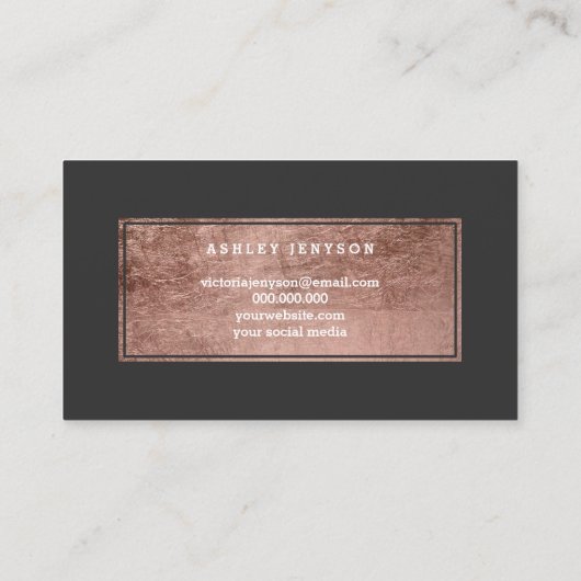 Hallo schönes Imitat-Rosengoldchic-Skriptgrau Visitenkarte (Rückseite)