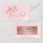 Hallo schönes Imitat-Rosengoldchic-Skriptrosa Visitenkarte (Vorne/Hinten)