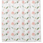 Hallo schönes rosa Aquarell mit Blumen Duschvorhang (Vorderseite)