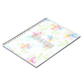 Hallo schönes rosa Aquarell mit Blumen Notizblock (Linke Seite)