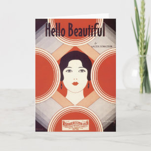 Hallo Schönes Vintage-Songbook-Cover Karte