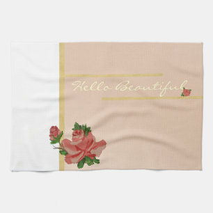 Hallo Schönes Vintages Rosen Handtuch