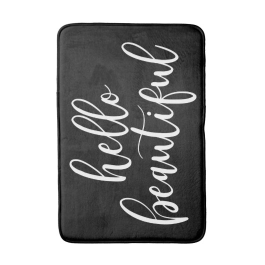 Hallo schönes weißes Skript Badematte (Vorderseite Vertikal)