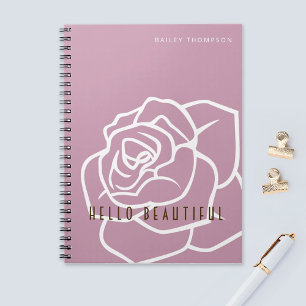 Hallo Schönheit - Einfache moderne rosa Rosenblume Notizblock