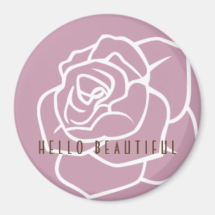 Hallo Schönheit - Moderne Chic Florale Rosa Rose Magnet