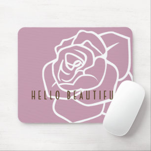 Hallo Schönheit - Moderne Chic Pink Rose Mousepad