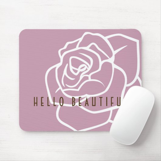 Hallo Schönheit - Moderne Chic Pink Rose Mousepad (Mit Mouse)